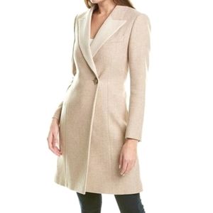 NWT REISS | Mandie Contrast Collar Mid-Length Coat